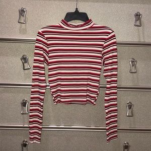 ASOS mock-neck striped cropped top